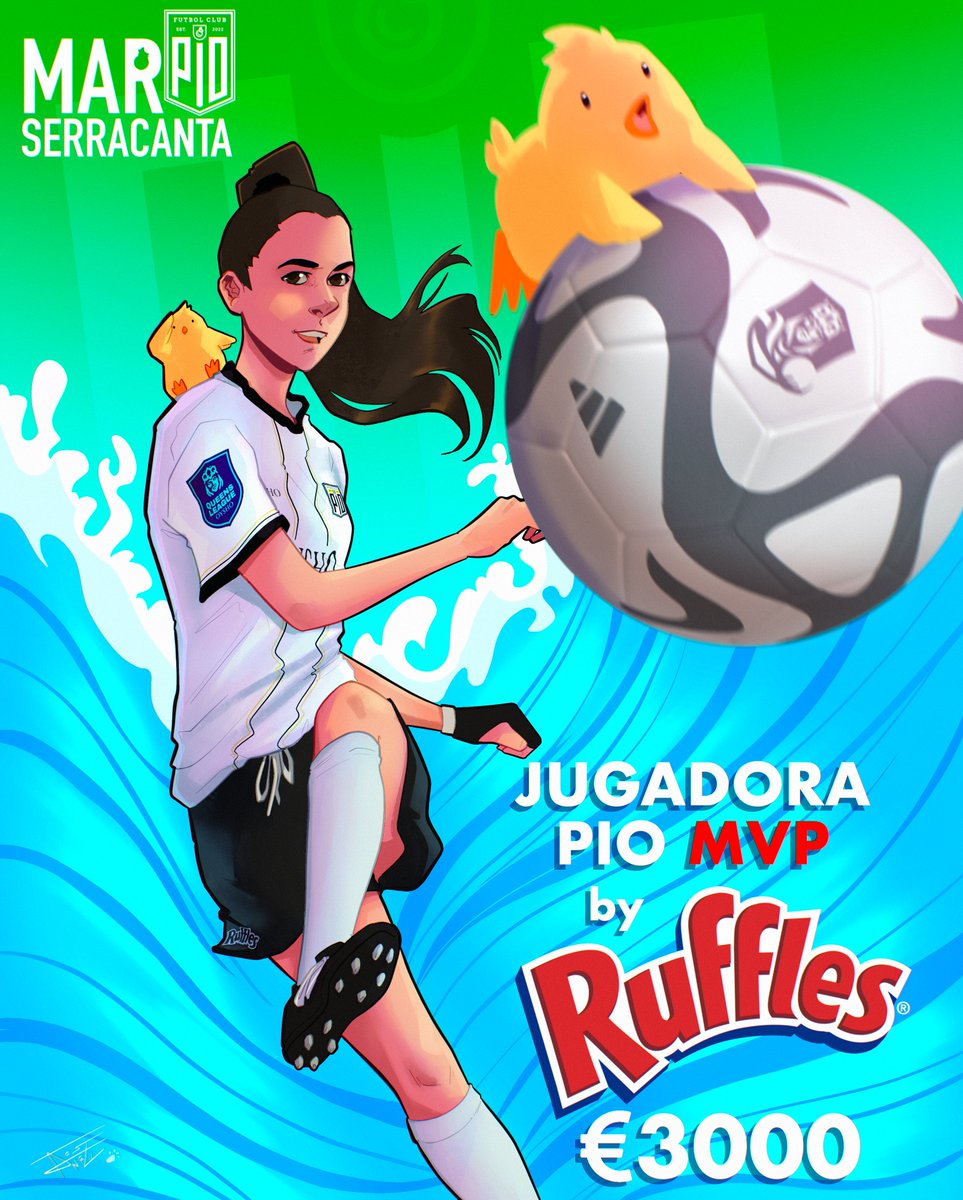 PIOFCFemenil's tweet photo. ¡Estamos orgullosos de tener a las mejores en todas las líneas!
Campeona de la Queens League y MVPIO by @Ruffles_Mx 
Merecidísimo su premio de $3,000 Euros @marserracanta ¡Libera tu sabor!
¿Nos invitas unos Ruffles 😋? https://t.co/NOm7sJYd8Z