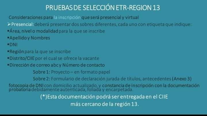 ciie09401's tweet photo. INFORMACION 👇
👇Pruebas de selección de ETR
RECORDAMOS LA MODALIDAD DE INSCRIPCION
👉Los invitamos a leer la siguiente información ya enviada a través de la SAD de cada distrito de la región 13 https://t.co/bwKaPqncDc