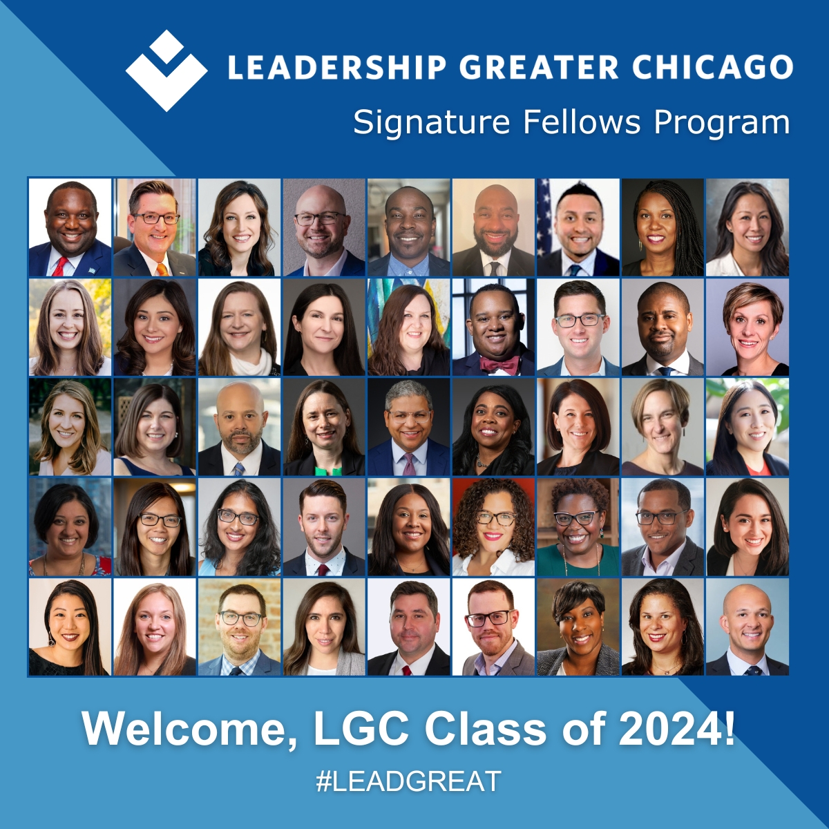 🎉 Announcing the LGC Class of 2024! We are thrilled to welcome 45 accomplished and diverse individuals to the LGC Signature Fellows Program.  #LeadGreat #LGCChicago

📰 bit.ly/2Xsw6ad