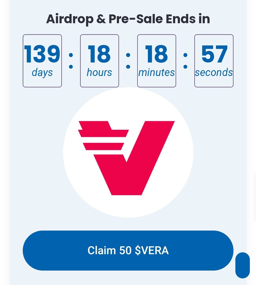 Claim 50 $VERA $750.00USD #Airdrop

Listing Price: 1 $VERA =$15 USD

🎁 Get Airdrop : verasitylab.tech/?ref=0x6330731…

Contract : 0xBF1035563c619F0D7102873bC569Cf3AA172D4A5