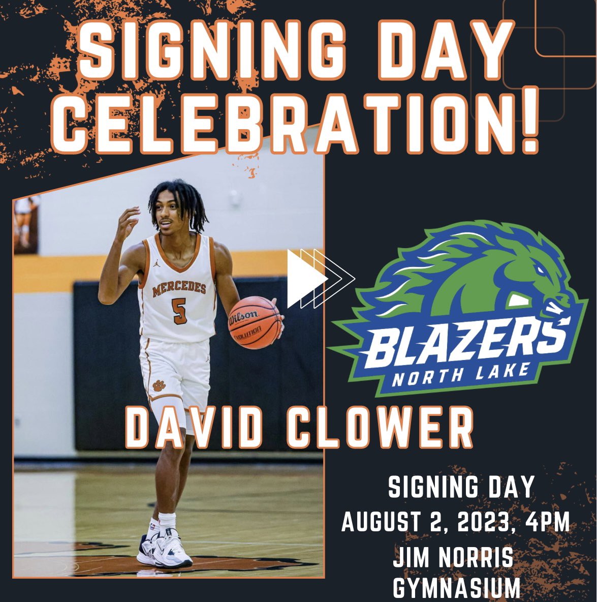 Congratulations‼️ to our very own <a href="/david_clower/">Clower</a> committing to play at the next level with @northlakembb🔥

Come out for a signing celebration tomorrow 8/2/2023 at 4PM🏀
