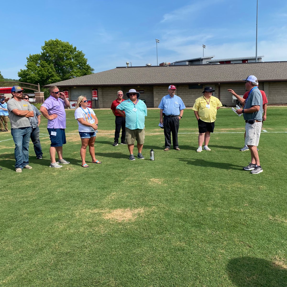 WesEppele_TO's tweet photo. Great to be in Fayetteville today for the @UniversityOfArk Turfgrass Field Day! Thanks to @ArkansasTurf, @HutchensWendell, and the other faculty/staff that hosted the event. Awesome educational experience as always! #UATurf23 #BetterTurf https://t.co/cBPPKZtHQ4