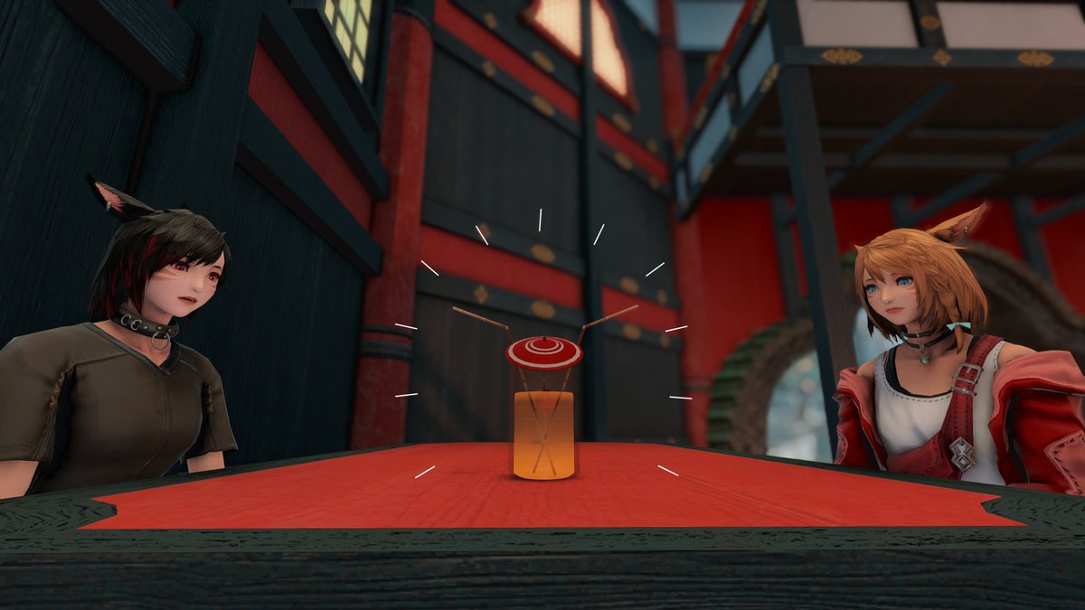 MetalheadZoey's tweet photo. Checking out some tea in Kugane with @Coosmic_cat 
#FFXIV #EorzeaPhotos #FFXIVScreenshots #ffxivgpose 

(1/4) https://t.co/ARhVmpar0q
