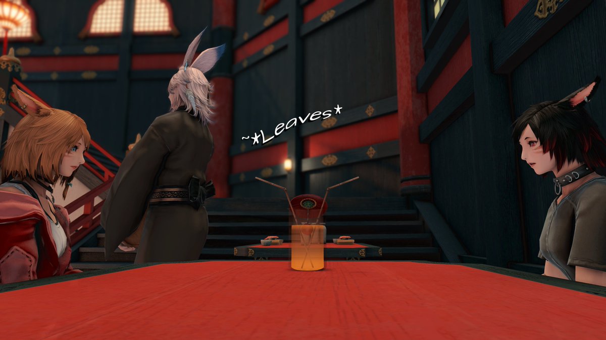 MetalheadZoey's tweet photo. Checking out some tea in Kugane with @Coosmic_cat 
#FFXIV #EorzeaPhotos #FFXIVScreenshots #ffxivgpose 

(1/4) https://t.co/ARhVmpar0q