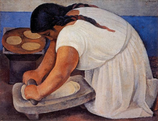 museoestudioDR's tweet photo. En 1924 Diego Rivera pintó la obra titulada "La molendera", en la que aparece una mujer de costado y arrodillada en el piso, sosteniendo un metlapil o rodillo con el que muele maíz sobre un metate. Puedes conocer esta obra en el @MUNALmx https://t.co/mZrAmPpurn