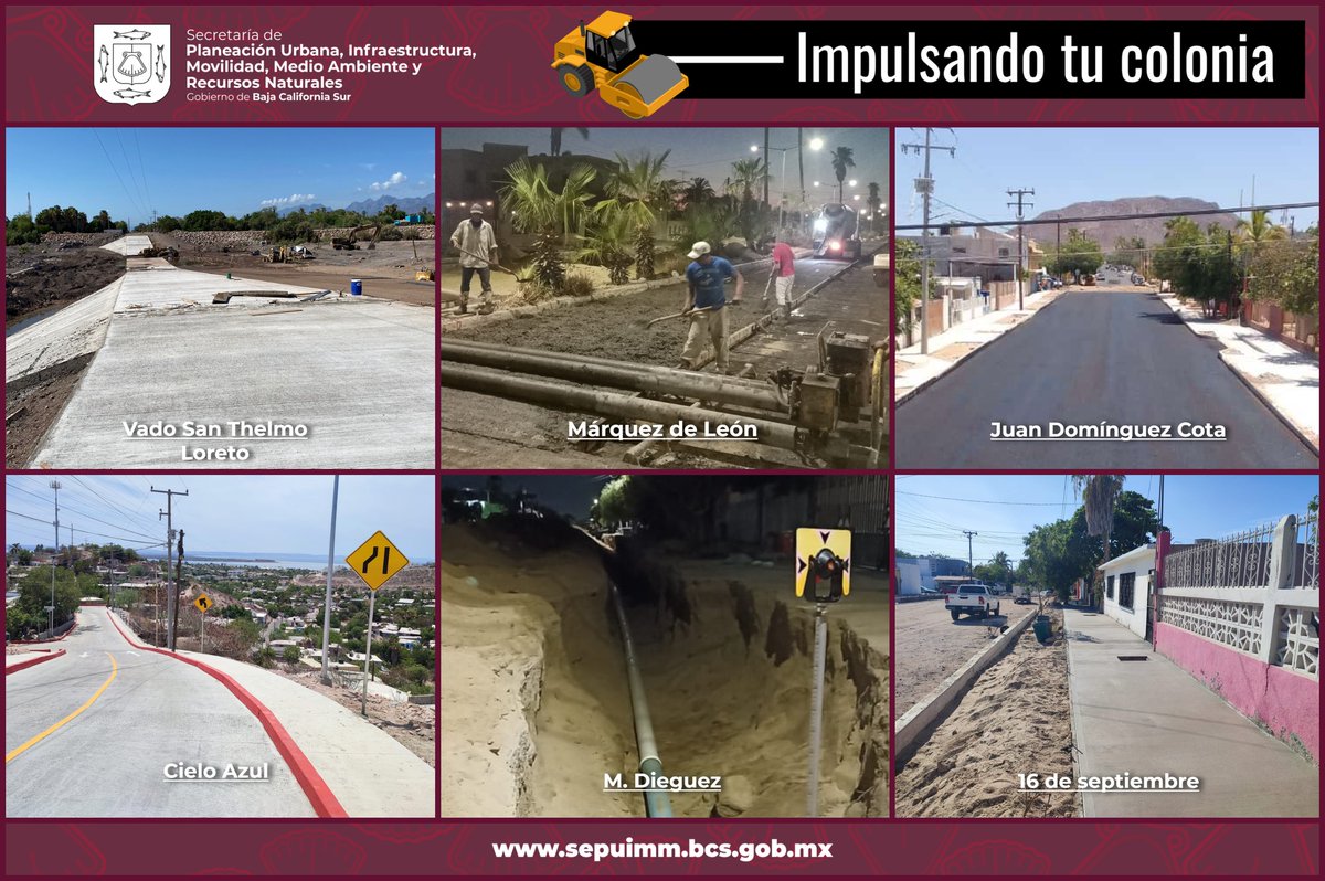 #MartesDeInfraestructura | Conoce los avances en las pavimentaciones y reconstrucción de vialidades que forman parte del programa #ImpulsandoTuColonia:

Vado San Thelmo en Loreto, colocación del concreto hidráulico, aguas abajo.