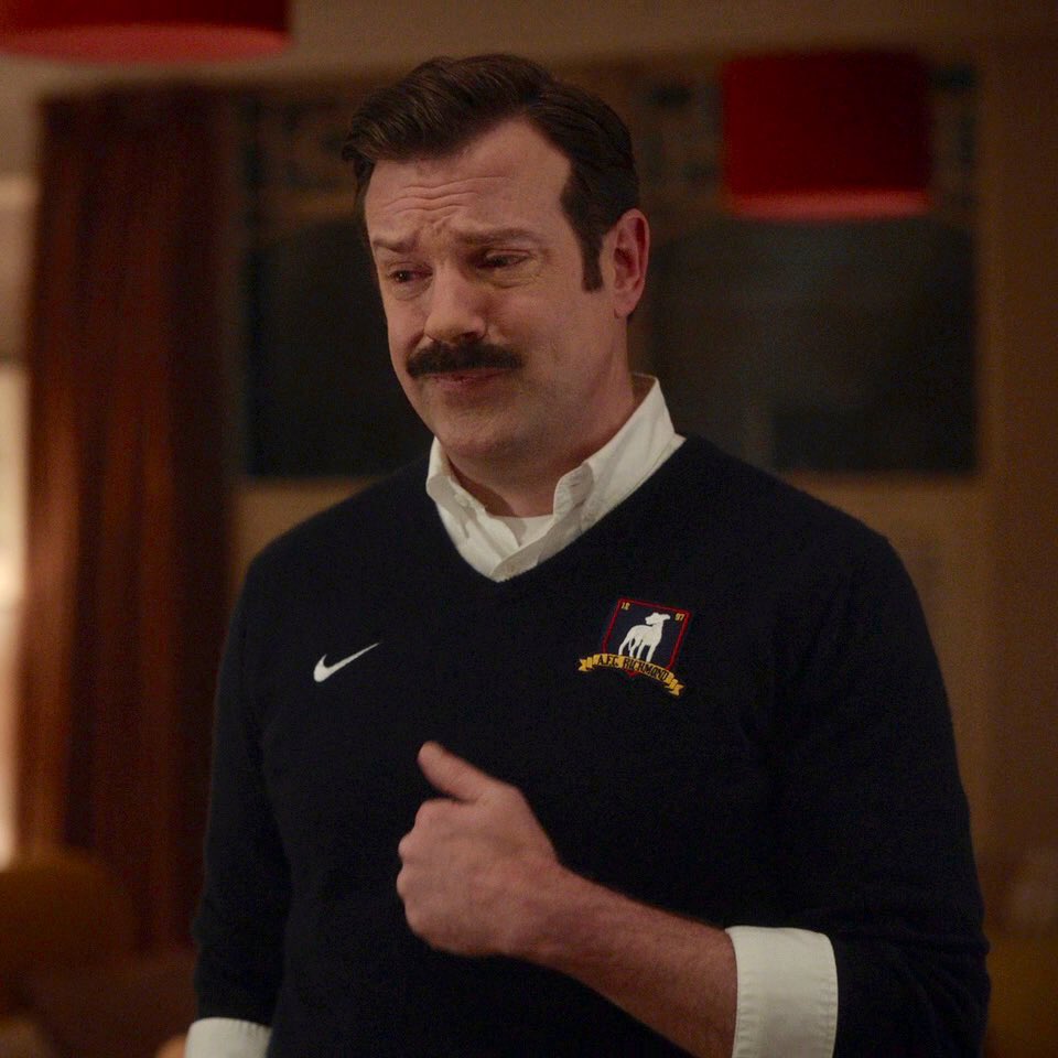 evansdotmandy's tweet photo. “Ted Lasso is my comfort show”

me watching the show: https://t.co/rYnWfS347I