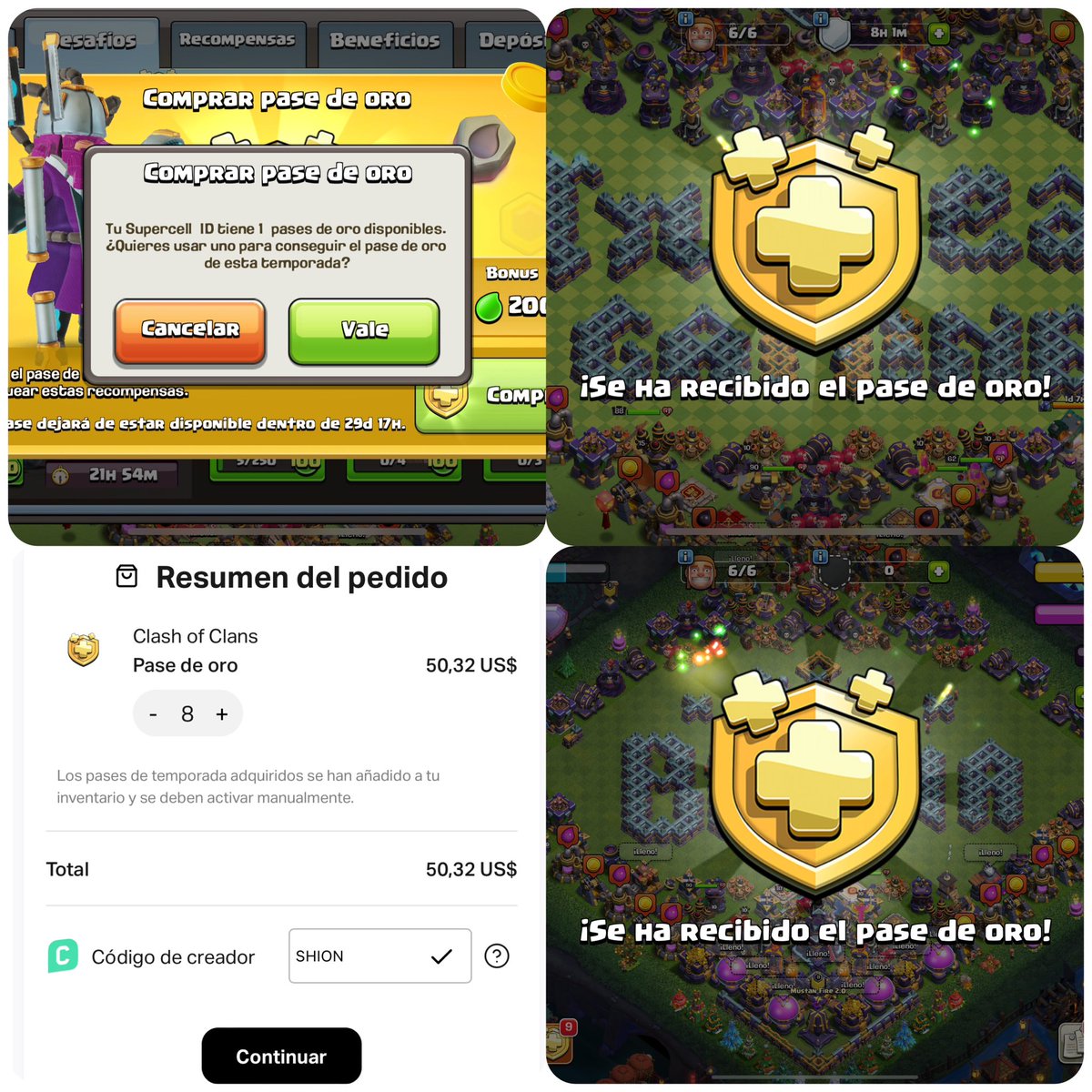 🥳Agosto ahí te vamos 🤭🤭 Gracias <a href="/JonyRodriguez27/">Jony Rodriguez</a> por el pase 😊Y bueno comprando 8 más con código #SHION EN LA #Supercellstore <a href="/supercell/">Supercell</a> 
Gritameloooo <a href="/shioNwu/">shioN🔥</a> 🔥🇲🇽