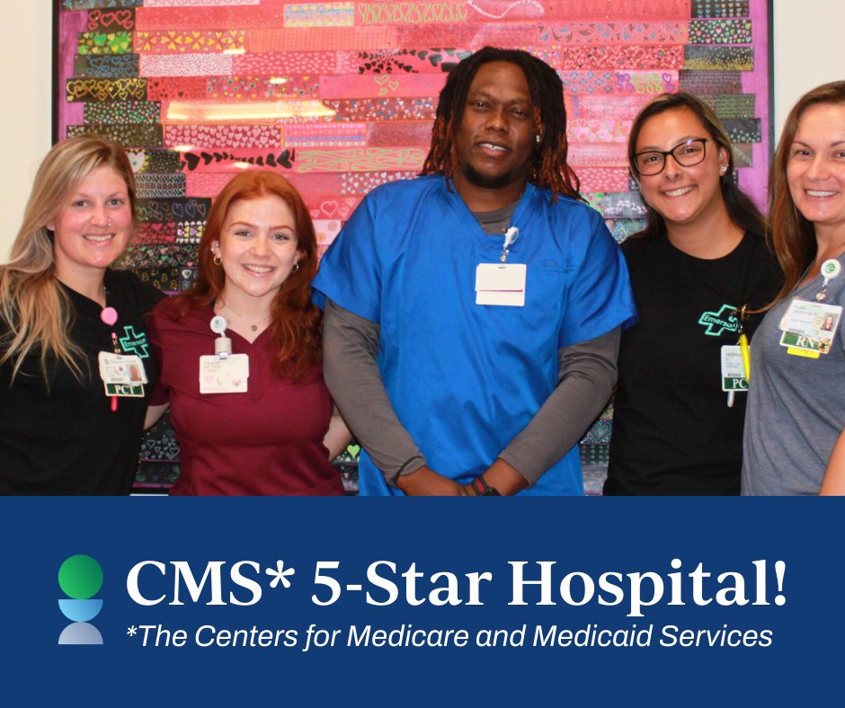 The Centers for Medicare and Medicaid Services (CMS) awarded Emerson its highest 5-star rating. Emerson is just 1 of 12 hospitals in Massachusetts to earn this top score. Only 15% of the 4,654 hospitals rated nationwide earned five-star status. emersonhospital.org/articles/emers….