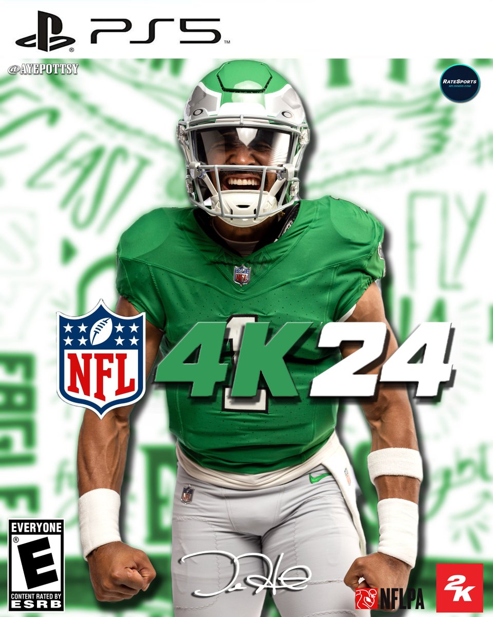 ayePottsy's tweet photo. i made a custom cover for @RateSports NFL 4K24 

Cover Athlete: @JalenHurts  

#FlyEaglesFly 
#NFL4K24 https://t.co/u4PLCFRJo5
