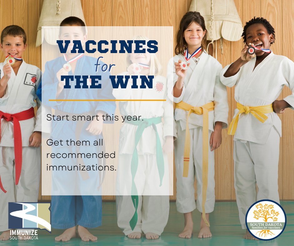 ImmunizeSD's tweet image. Before starting school, talk to your health care provider to make sure your children are up to date on their vaccines. Visit doh.sd.gov/family/childho… to learn more.

#VaxYourFam #Vaccines #WhyIVax