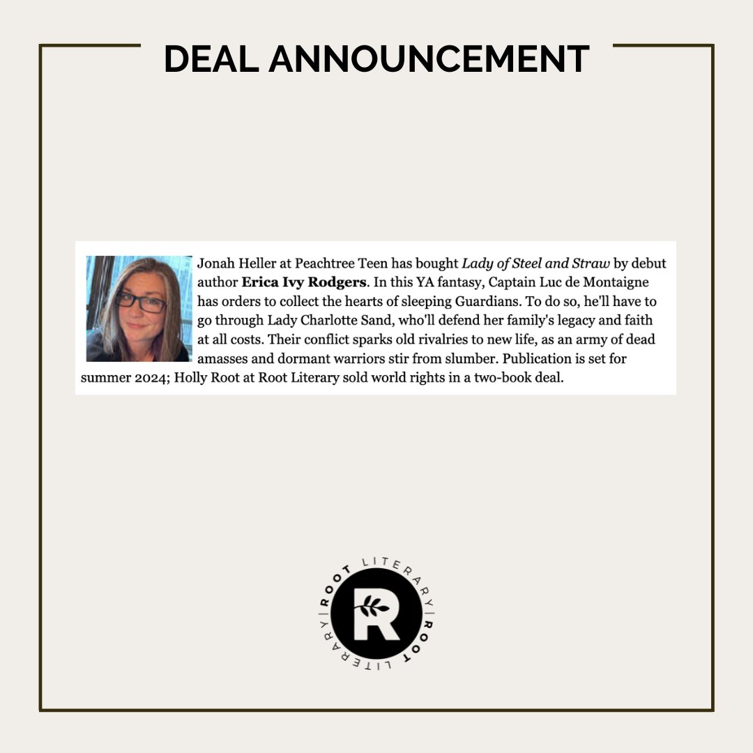 Deal announcement: LADY OF STEEL AND STRAW by #EricaIvyRodgers! 😍🙌🎉