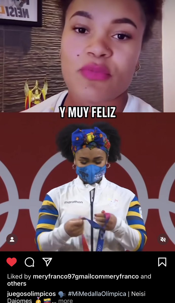 el video de Neisi Dajomes en la cuenta de los juegos olímpicos