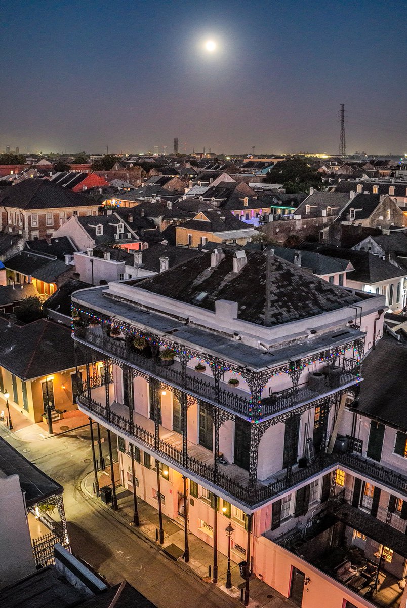 Moonlight on the roof, Gardette - Le Pretre House, Dauphine street, New Orleans