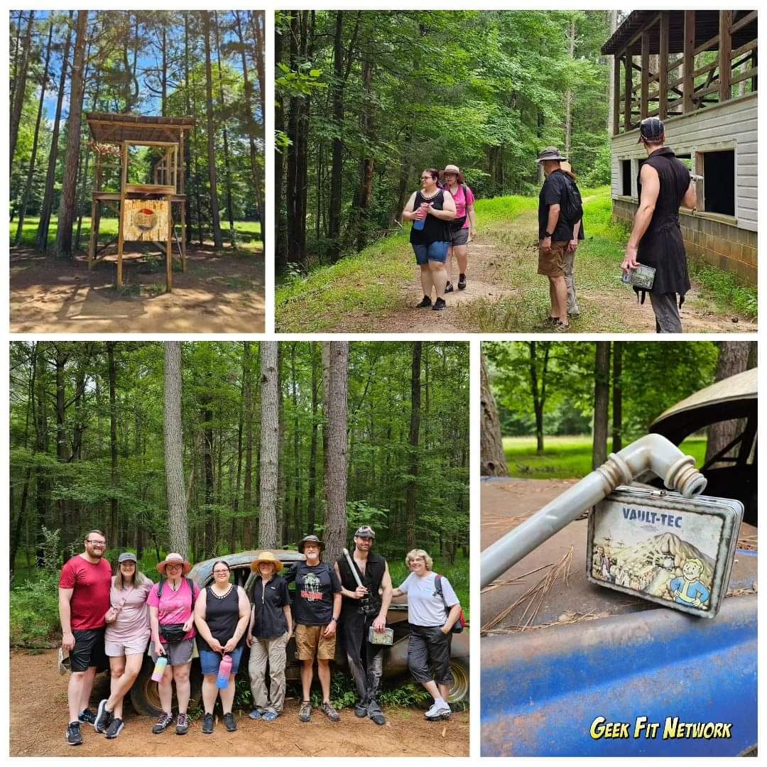 geekfitnetwork's tweet image. We had a blast at the Occoneechee Motor Speedway for our Fallout-inspo hike! We ventured through the trails, discovering remnants of the past and enjoying the natural wonders. 
A big thanks to our fellow Vault Dwellers and wasteland explorers for joining us! #fallouthike