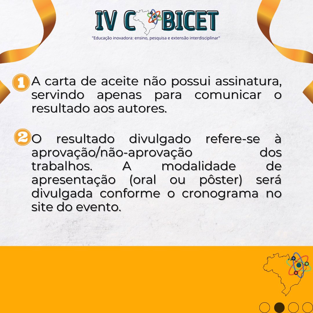 CoBICET's tweet photo. ✨ RESULTADOS DOS TRABALHOS ✨

✅ Você já conferiu o resultado do seu trabalho submetido? Não? Corra para verificar! 

✅ Aqui estão alguns esclarecimentos!

🔗 As inscrições para o evento continuam abertas. Acesse nosso site e faça sua pelo link na bio. 🔗

#UFJF #UFOB #UFSB https://t.co/OhqpRpCpE3
