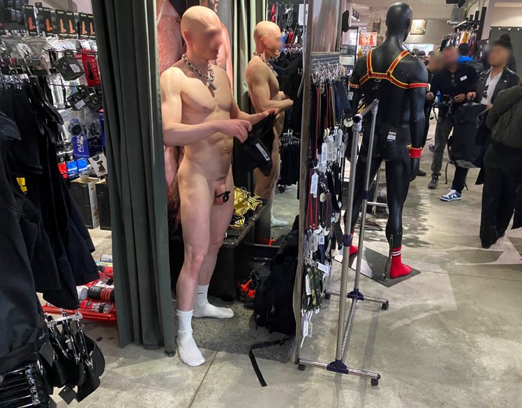 DominantSc8's tweet photo. When my Master makes me try on new outfits at a store, I am obviously locked, unlike the door to the changing room. As my Master decides what looks good on me, He has to see what I look like in the clothes He picks for me. https://t.co/67lbeQgunf