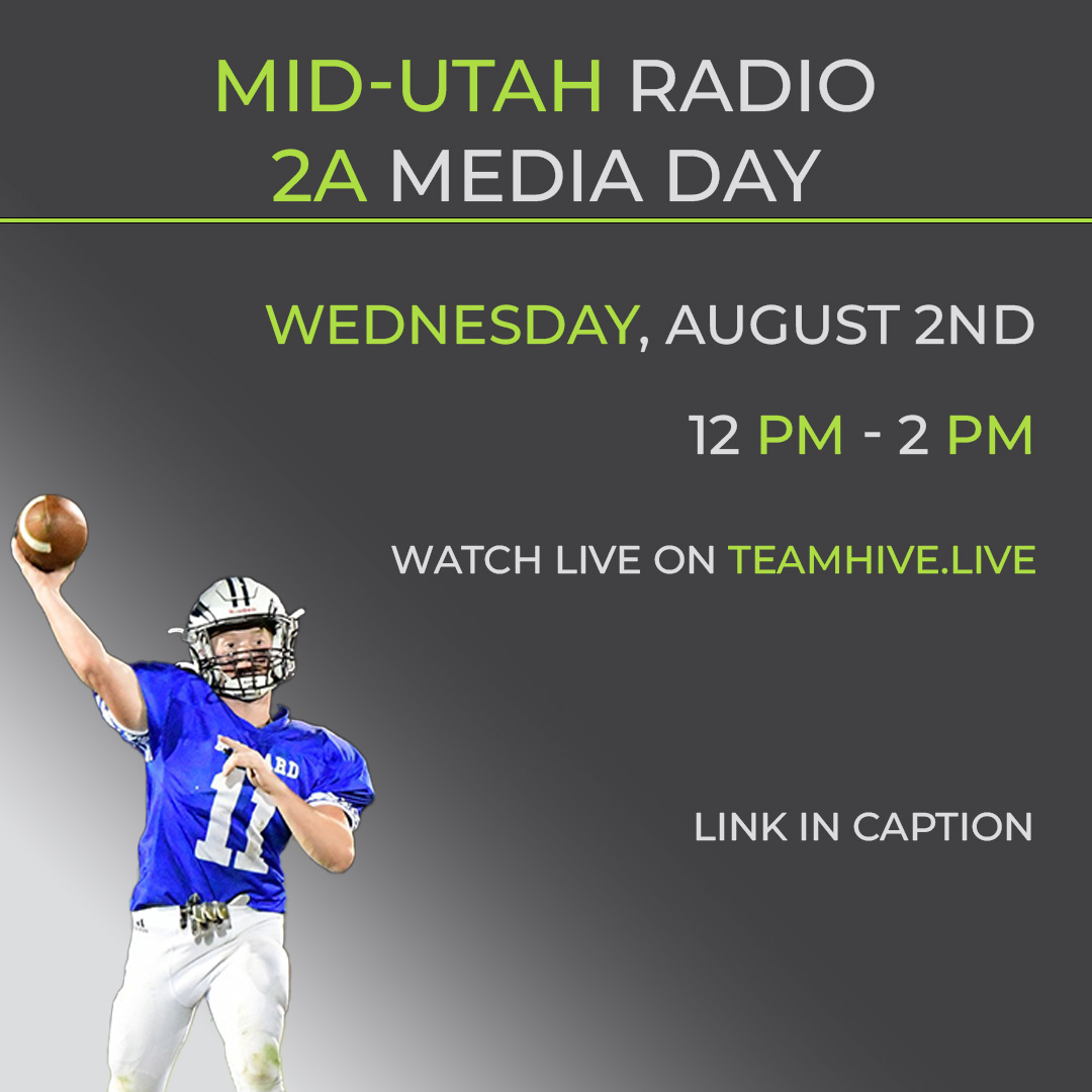 TeamHive_Live's tweet photo. 🏈 Mid-Utah Radio 2A Media Day 🏈

Watch live as teams from the 2A classification discuss
their upcoming football season.

Click here to watch live: https://t.co/2oReywwS5h
.
.
.
#utah #highschool #sports #football
#highschoolfootball #2afootball #midutahradio https://t.co/9qooYRnHnC