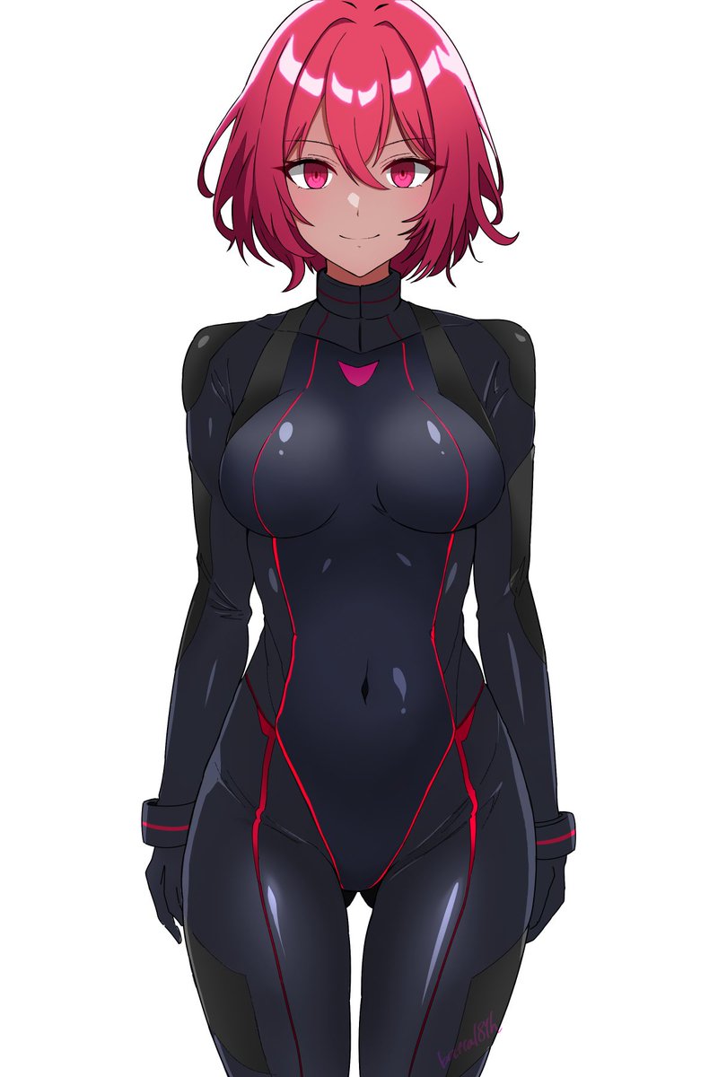 朝の赤髪褐色化差分 