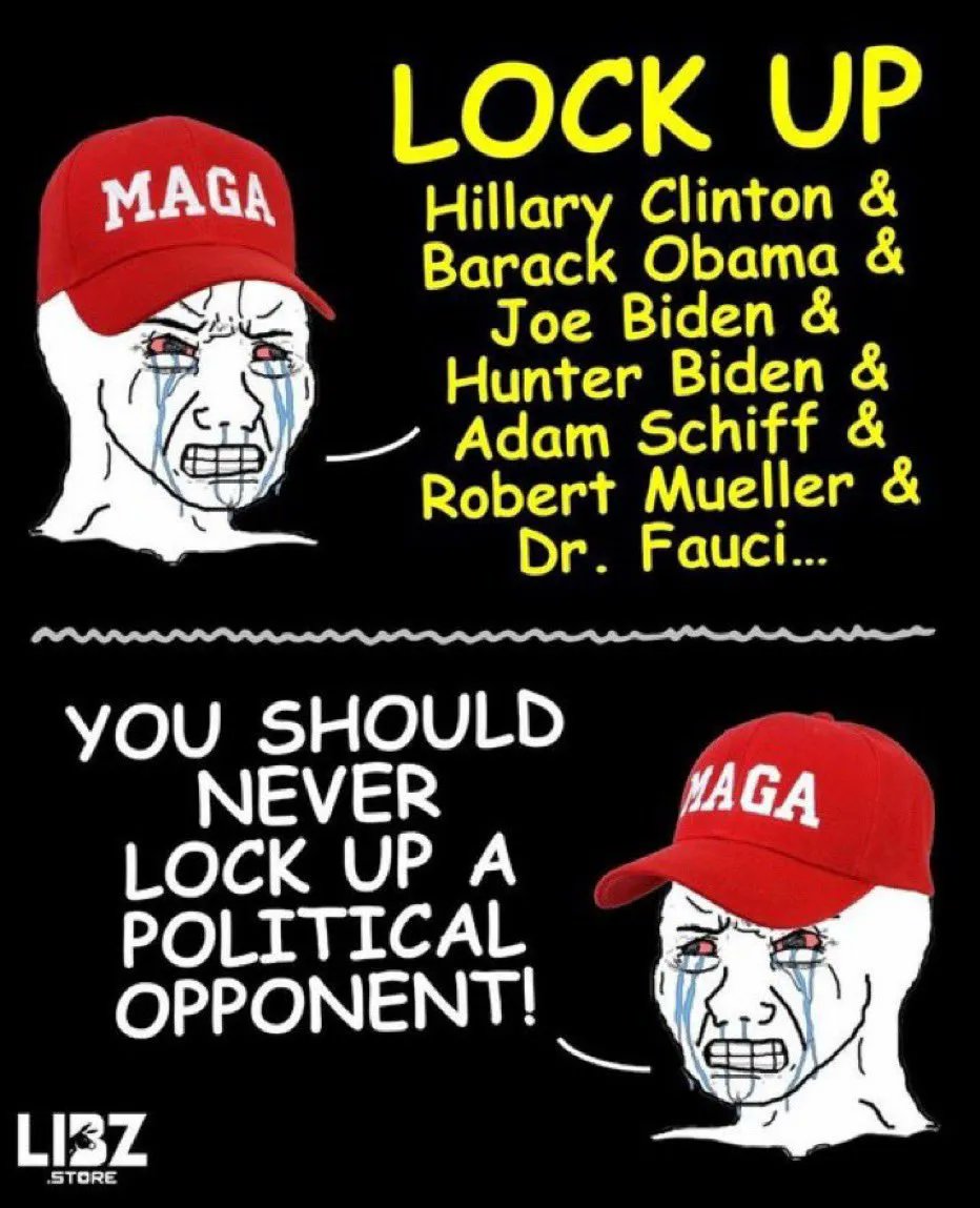 SergioVengeance's tweet photo. @RightWingCope Those "lock her up" chants didn't age very well https://t.co/J1a7UsM5PG