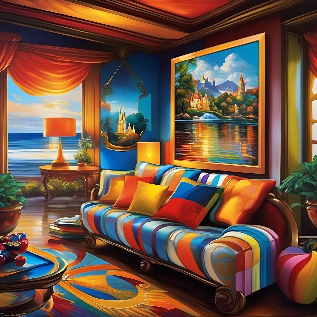 Delerat7's tweet photo. Living Room Art, Fanch Ledan inspired AI art 

#aiart #aiartwork #aiartcommunity #fantasyart #AIArtistCommunity #surrealart #popart #fanch https://t.co/G0FCmZQrlv