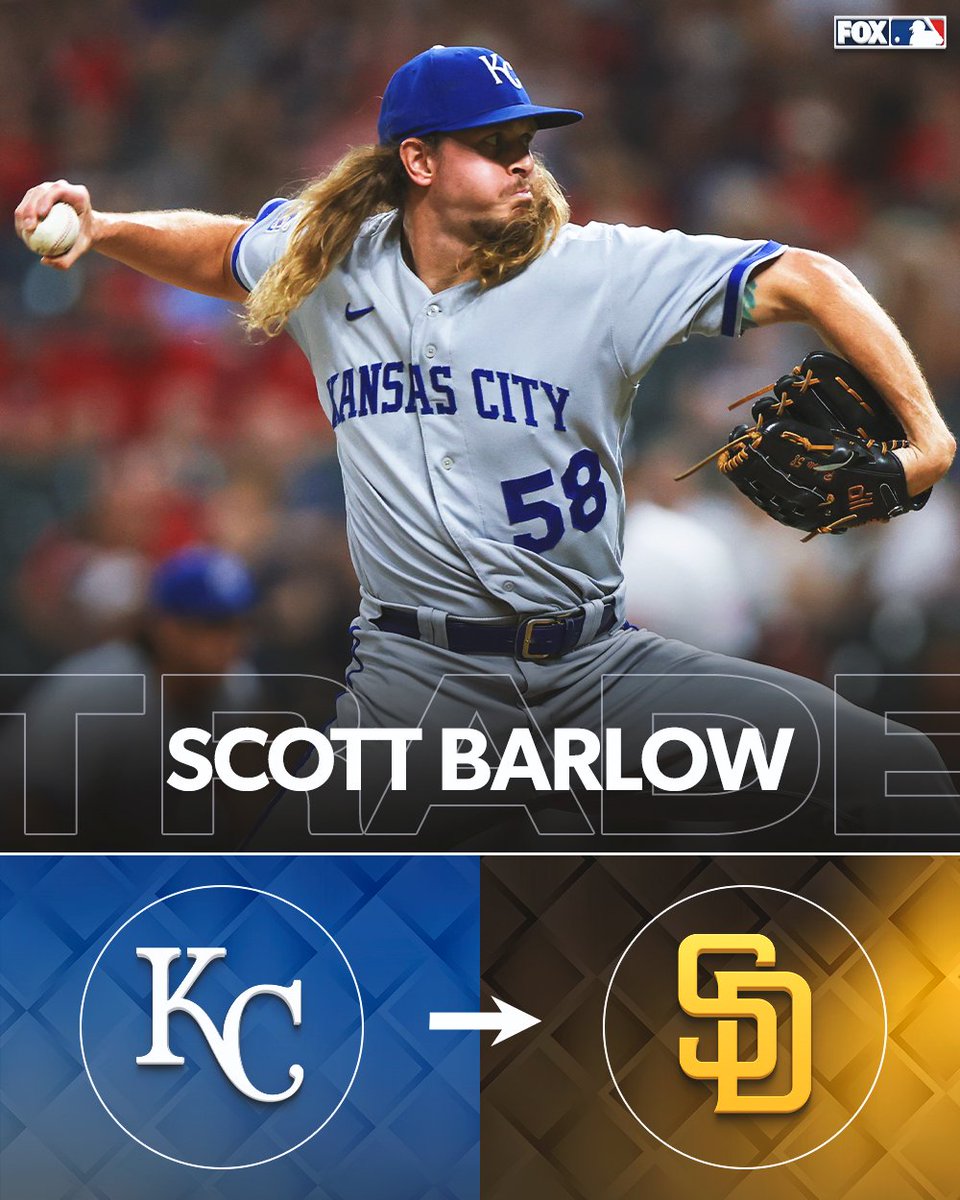 MLBONFOX's tweet photo. TRADE 🚨 

The Padres are acquiring Scott Barlow from the Royals, via multiple sources.