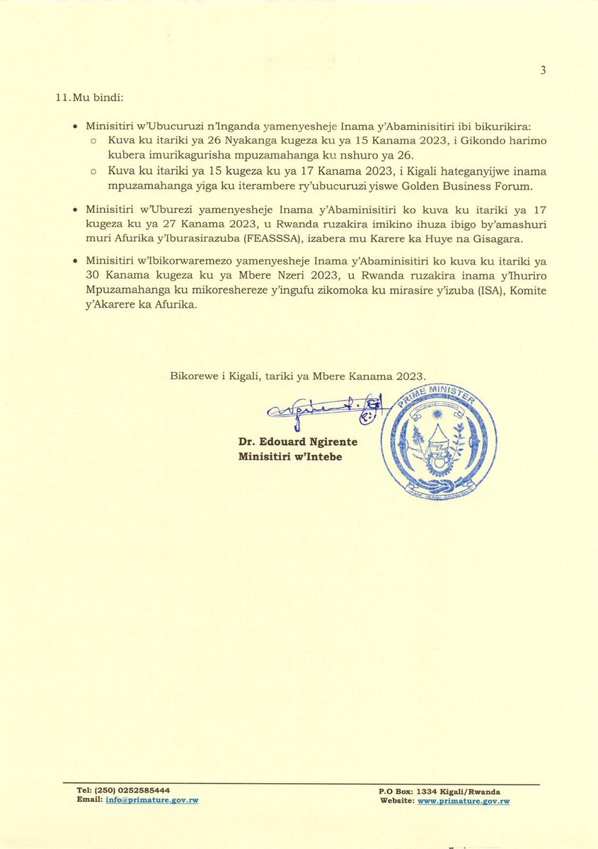 #RwoT Njye buriya kuri izi mpapuro mpita nikubitira akajisho ku bagiriwe icyizere n'umusaza. 
Congratulations to our dear Ambassadors, OTP, RDB &amp; MINUBUMWE.
Mwishyuke benimana.