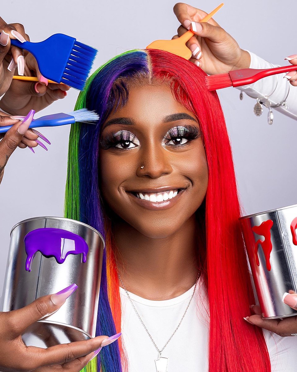 MaiyaReal's tweet photo. ACE MY HAIR &amp; call me dipped got some real baddies on my hip.🔥🎨 

📸 : @AdamDaPrince 
💇🏽‍♀️ : @_lanyaa__ 

#firsthairshoot #haircolorist #haircolor #haircolors #models #hairphotoshoot https://t.co/PFmdBfT7Wy