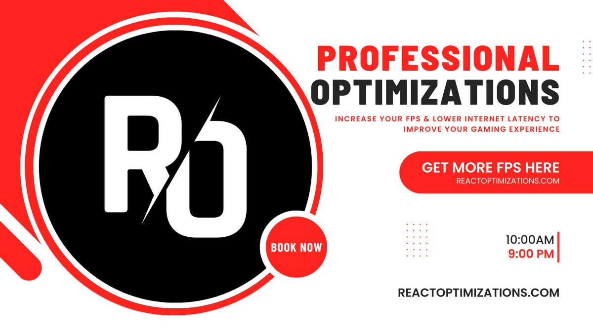 ReactPCs's tweet photo. Looking for a PC Optimization?🤔

We can Increase Your FPS, and Lower Internet Latency to improve your overall gaming experience! We also provide Stream, Controller, and Audio Optimization Services as well!

All work is done remotely, starting from 10:00am - 9:00pm EST every day! https://t.co/f3y2KQ5RZM