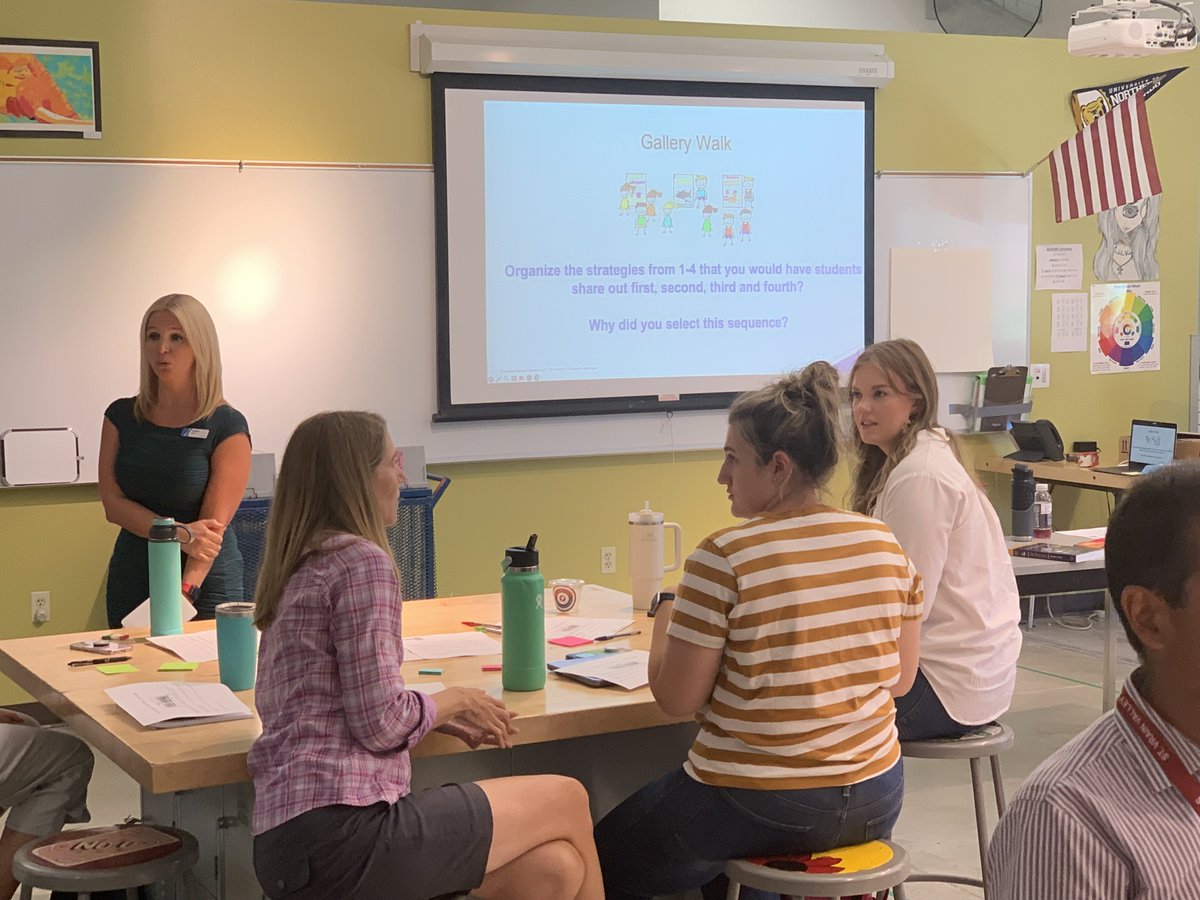 SVVSDMath's tweet image. Andrea Baker from @SavvasLearning taking K-12 teachers through the 5 Practices for Orchestrating Productive Mathematics Discussions, tapping into how the brain learns math. #TeachToREACH