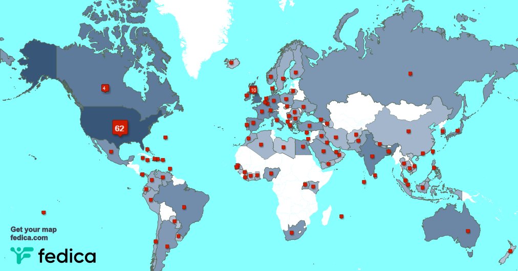 I have 2 new followers from Switzerland, and more last week. See fedica.com/!SuezWillson