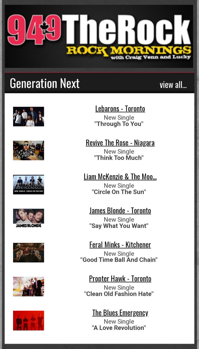 LeBarons (@lebaronsband) on Twitter photo Huge thanks to <a href="/949TheRock/">949 The Rock Toronto</a> for spinning "Through To You" every night at 8p this week on Generation Next! Let em know you heard it & want to hear more! #independentmusic #lookmawereontheradio Huge thanks to <a href="/949TheRock/">949 The Rock Toronto</a> for spinning "Through To You" every night at 8p this week on Generation Next! Let em know you heard it & want to hear more! #independentmusic #lookmawereontheradio