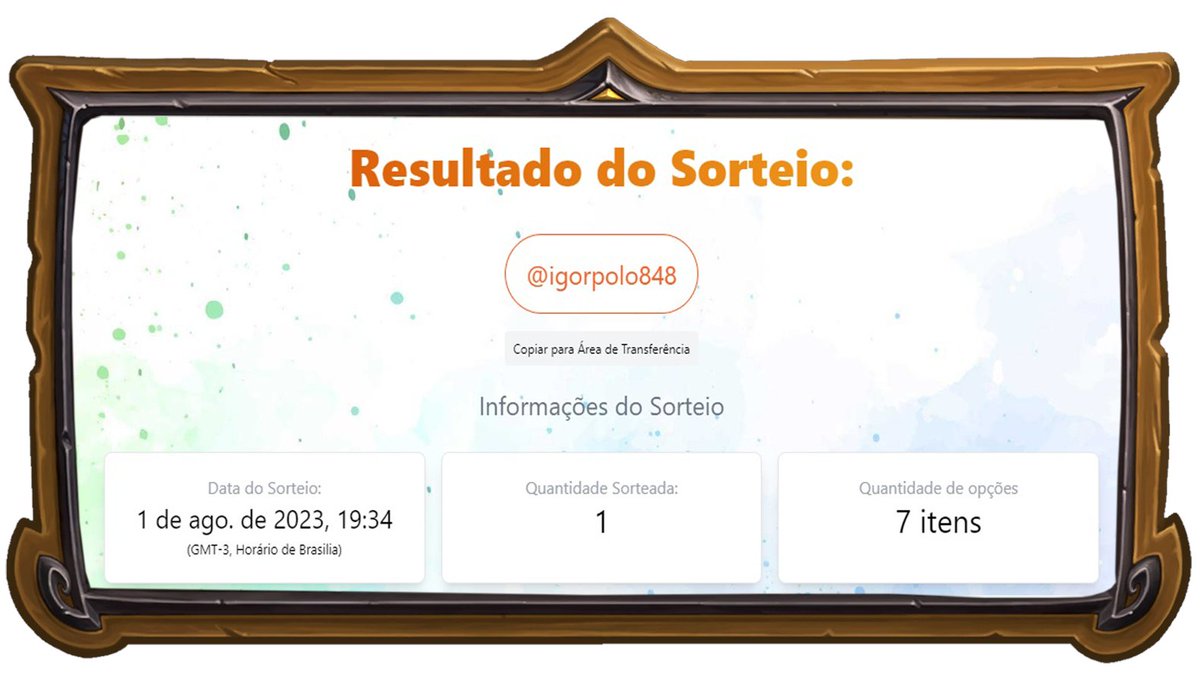 Wowstoria's tweet photo. E o vencedor e observador dos Segredos de Norgannon é Igorpolo848, valeu a todos que participaram e buscaram os segredos, espero vê-los sempre por aqui, agradecimentos a @PlayHSBrasil por fornecer os códigos, e o apoio de @_daycris_ e @SputNico_ . #HSgiveway #HSTitans https://t.co/v9lX45RILJ