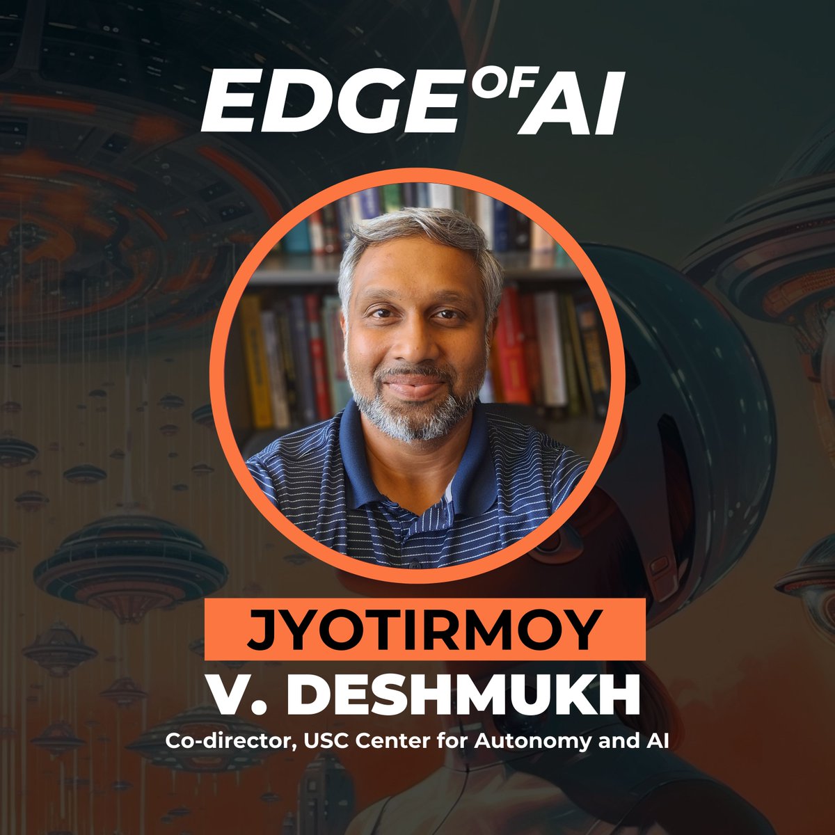 🎙️ Join us at the #EdgeOfAI Launch Party tomorrow for an insightful #LivePodcast with Jyo Deshmukh about the Intersection of AI Progress, Autonomy, & Public Safety 🤖 
👉 #GetYourTicketsNow! lu.ma/edgeofai 
#AIInnovation #FutureTech #PublicSafety #AIExperts