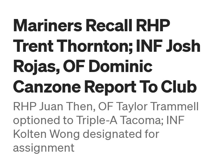 ChrisOnSports's tweet photo. ⚾ OFFICIAL
The Seattle Mariners have designated Kolten Wong for assignment.
Puts a bow on a failed trade by Jerry Dipoto.
Wishing Wong good luck if he lands elsewhere.
Go M's
#KoltenWong l #DFAd
📷 From The M's https://t.co/Wm81xWdupk