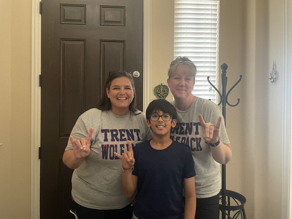 Trent staff enjoyed going out for our annual 6th Porch Visits!  Looking forward to seeing our 7th &amp; 8th graders tomorrow for schedule walk and 6th graders on Thursday for WolfPack Camp!  <a href="/TrentMSFISD/">Trent Middle School</a>