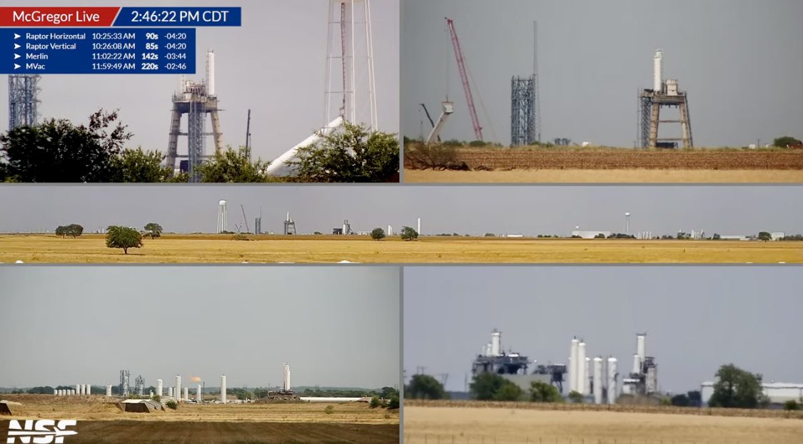 bluemoondance74's tweet photo. A shiny, new Falcon 9 First Stage is now vertical at @SpaceX’s Testing and Development Facility in McGregor, TX

#SpaceXTests #McGregorTX https://t.co/PxRXbFcxxc