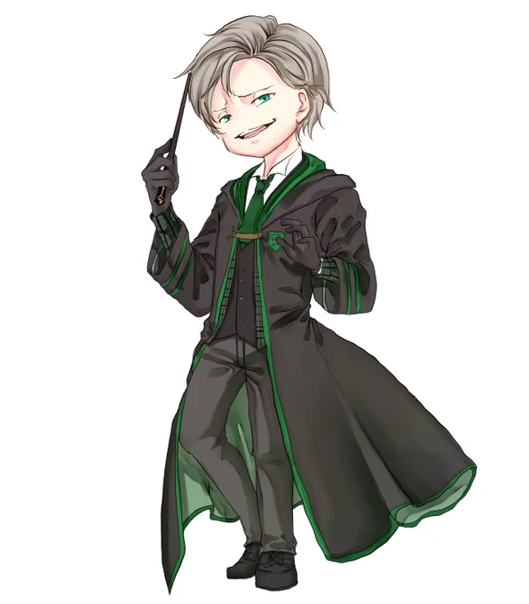 自狩人のアルフォンス判事がホグワーツ入学した際のデフォルメ  アクスタ用のイラストだけども何時ものウザイ顔かけて満足