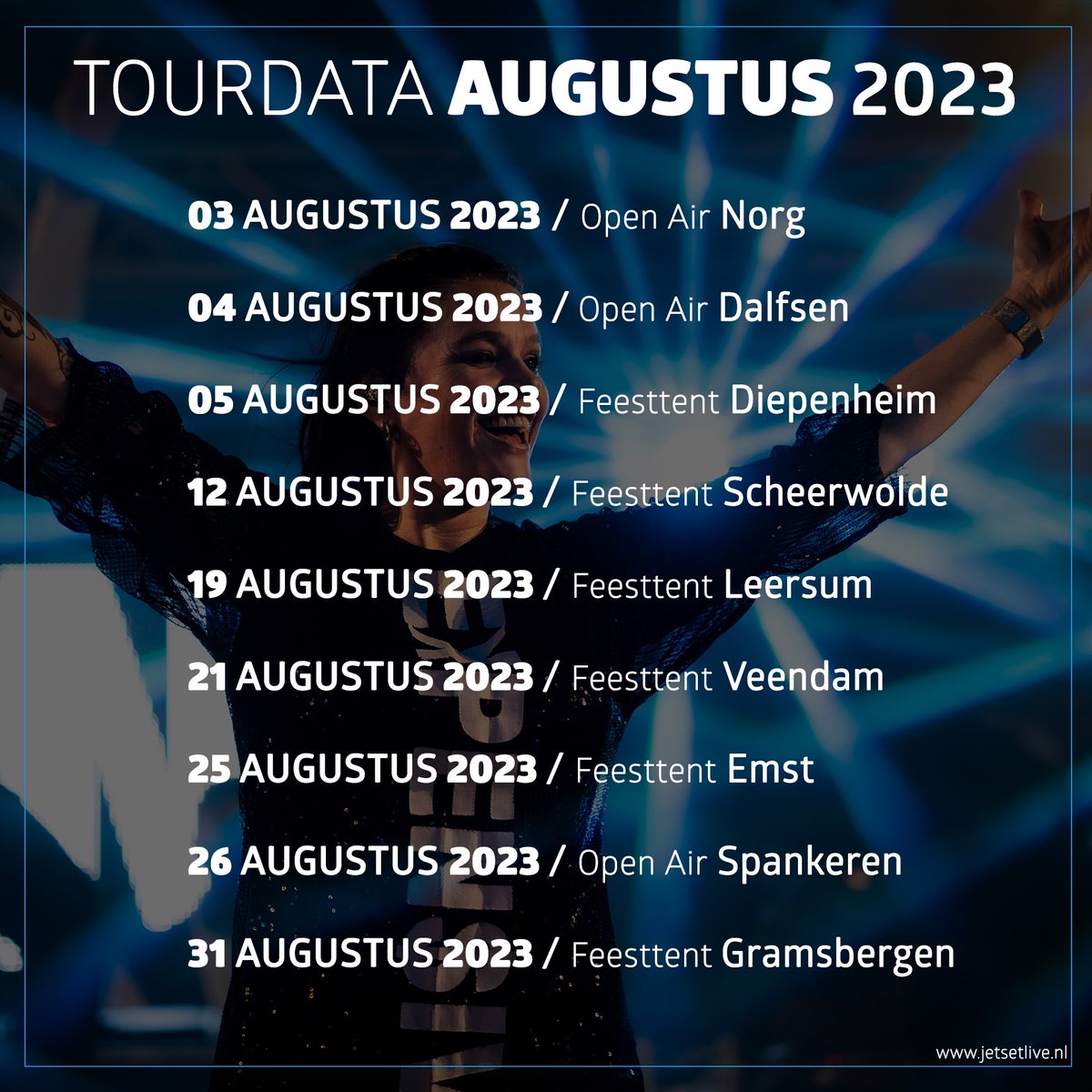 Na onze korte zomerstop zijn de batterijtjes weer helemaal opgeladen 🔋, en zijn we klaar voor een ramvolle maand met heerlijke shows! 

Maak nu je feestplanning in orde voor augustus en dan zien we jullie bij één van bovenstaande shows💎💙🤘🍻

#aintnopartylikeajetsetparty