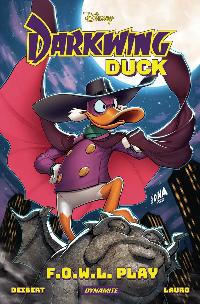 MrMonkComics's tweet photo. Darkwing Duck's all-new adventures is here at last! Alongside his trusty sidekick Launchpad McQuack, Darkwing Duck hyper-vigilantly defends the citizens of St. Canard against the dastardly, devilish demons who would wage wanton war upon them! 

https://t.co/r4R13VZe9e https://t.co/uljE1WCd6Z