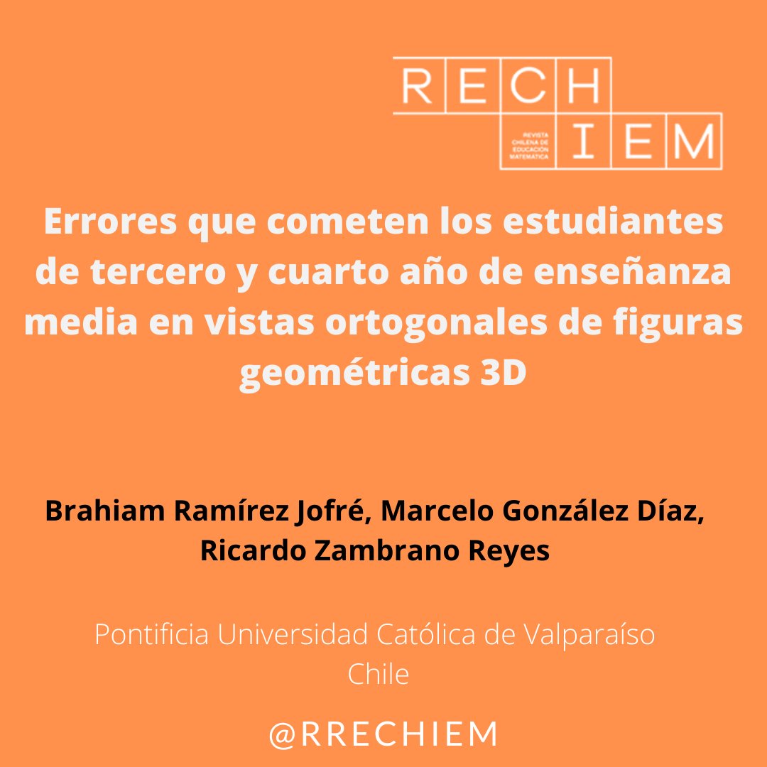 Invitamos a leer el artículo del v. 15, n. 2 de 
<a href="/RRechiem/">Revista RECHIEM</a> 2023.
doi.org/10.46219/rechi…
#errores #geometría #3D #estudiantes # enseñanza #volumen