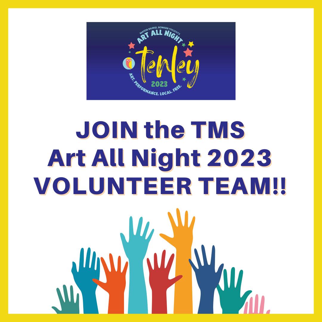 Join our Art All Night Volunteer Team + help make the arts come alive in #Tenleytown! Volunteers receive a FREE tshirt + get to work with a fun, creative team. Visit the link below for info on becoming a part of the most exciting night of the year! 🎶💃🖼️

tenleytownmainstreet.org/event/art-all-…