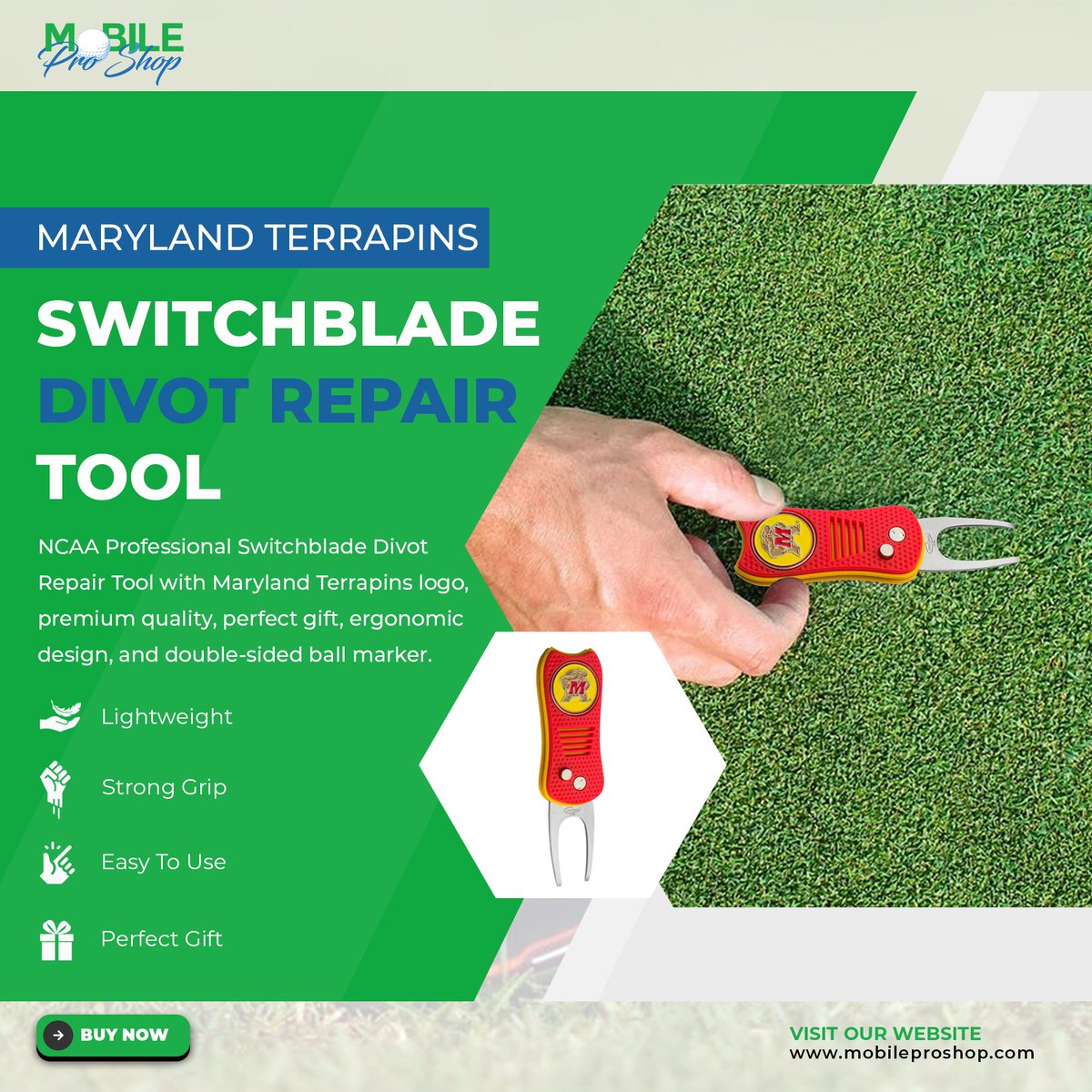 Join the Terrapins Golf Team - Get Your Switchblade Divot Repair Tool Today!
# Mobileproshop #TerrapinsPride #MarylandTerrapins#NCAA #GolfEnthusiast #GolfLife #DivotRepairTool #SwitchbladeTool #TerrapinsNation #TerrapinsGolf #TeamSpirit #SportsAccessories