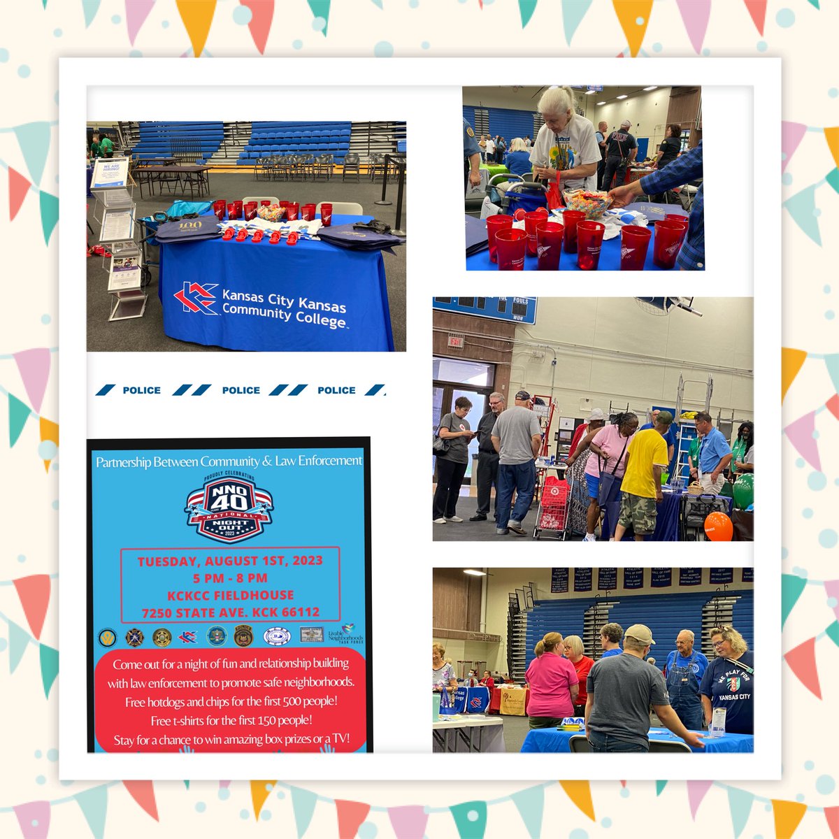 13_VictoriaAnn's tweet photo. Stop by @KansasCityKSCC #FieldHouse for #NationalNightOut 2023 #NNO40years #KCKCCProud #WeAreHiring https://t.co/uqRIBOA1O0