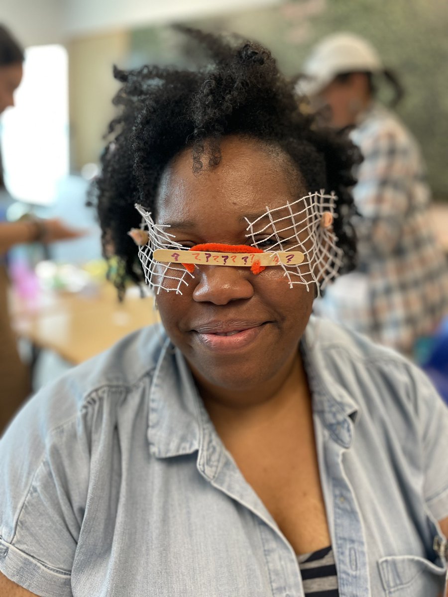 founesco's tweet photo. Learning Group J make spectacular spectacles to help them envision what student thinking looks like in their future classrooms after attending WISSIT. #wissit23 https://t.co/4qdf2EcSiG