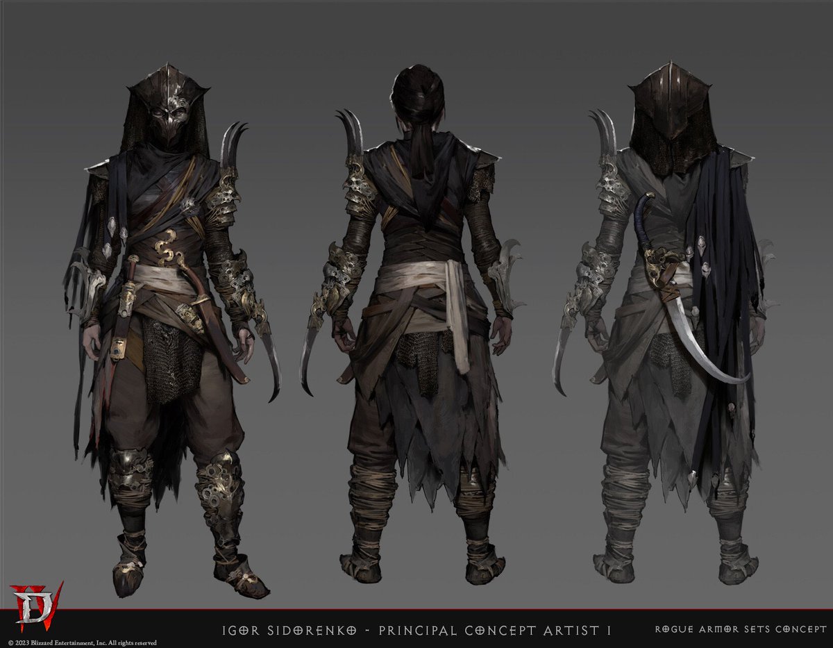 conceptmyheart's tweet photo. Diablo IV Rogue Concepts https://t.co/PeVTCIpwSk