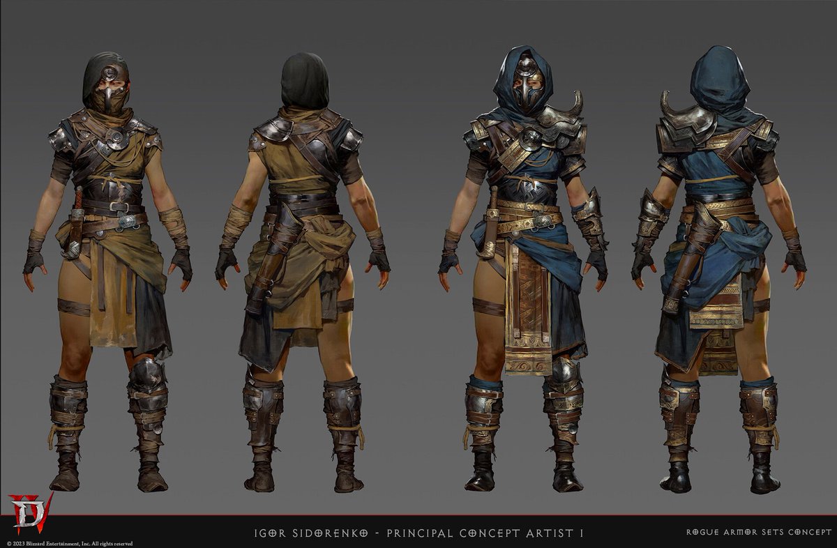conceptmyheart's tweet photo. Diablo IV Rogue Concepts https://t.co/P112ErZdHH