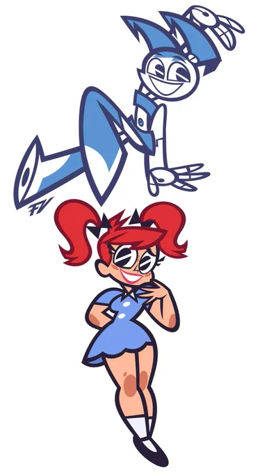 I just remembered that today was the anniversary of My life as a teenage Robot.  These are some old fanarts I made some time ago