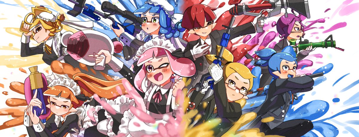 インクリング ,イカボーイ(スプラトゥーン) 「スタハピさんからアートトレインが回ってきました～せっかくなのでいろんなジャンルの」|まなちゅうのイラスト