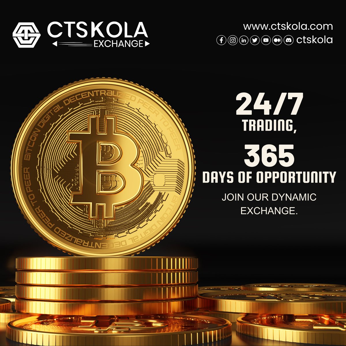 CtsKola's tweet photo. Join our dynamic exchange for 24/7 trading, 365 days a year! Unleash endless opportunities in the market. #TradingNeverStops #InvestWithUs
.
For More Info- https://t.co/4gO8Y59eQh
.
.
#CryptoTrading #BitcoinBuySell #CryptoMarketplace #CryptocurrencyExchange #DigitalAssets https://t.co/LTzQ0ACigo